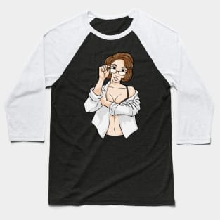 Sexy Secretary with Glasses Baseball T-Shirt